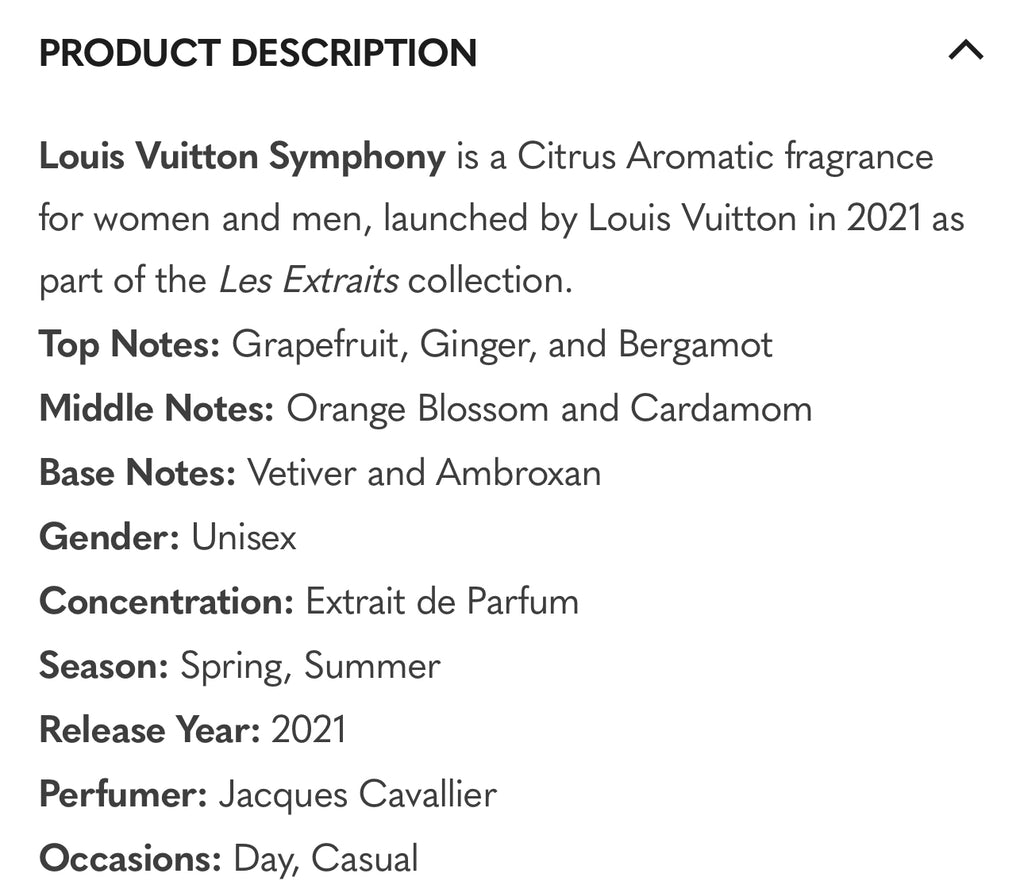 Louis Vuitton Symphony extrait de parfume