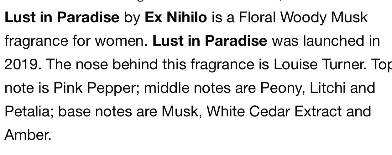 Ex Nihilo Lust In Paradise EDP
